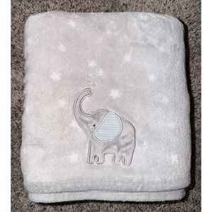 Parents Choice Gray Baby Blanket Elephant White Stars Plush Crib Lovey Walmart